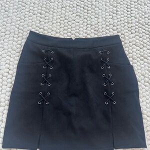 Black Lace-Up Women's Skirt